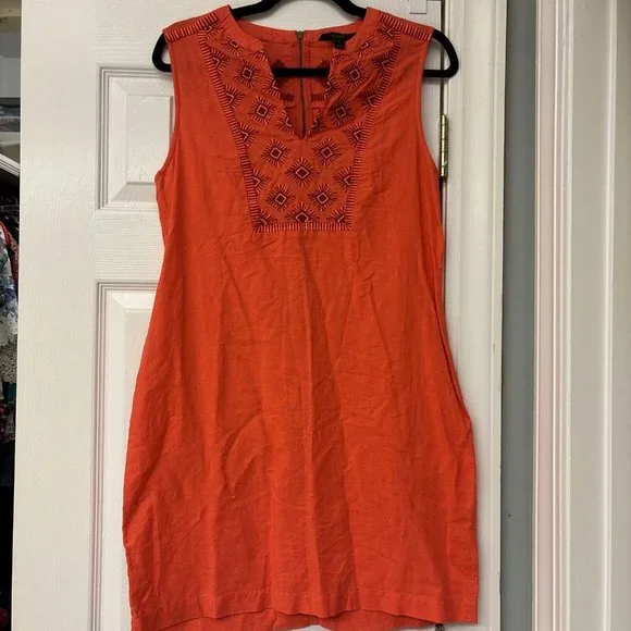 J. Crew | Dresses | Jcrew Womens Sleeveless Embroidered Coral Linencotton Dress Size Small | Poshmark J. Crew | Dresses | Jcrew Womens Sleeveless Embroidered Coral Linencotton Dress Size Small | Poshmark